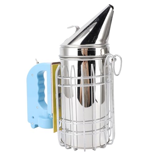 Electric Beehive Smoker, Stainless Steel Beekeeping Equipment with Plastic Handle and Large Fuel Chamber, for Beekeeper Apiculture and Inspection