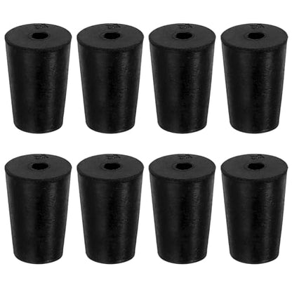 8Pcs Solid Rubber Stopper Bungs - 13MM to 17MM Rubber Tapered Plug Flexible Durable Test Tubes Bungs with Hole, Easy to Insert & Remove for Lab Apparatus Home Flask - color: 13mm to 17mm