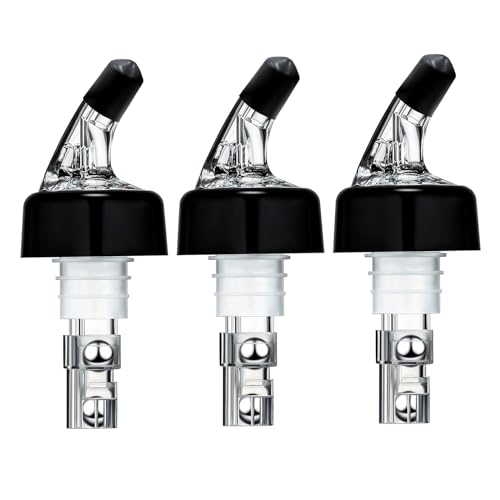 3 Pack Measured Liquor Pour Spout, Liquor Bottle Pourers, Measure Pour Spout for Liquor Bottles, Bottle Pourers for Alcohol, Shot Pourer Cocktail Liquor Dispenser Bar Bartending Tool -2oz/60ml - color: 3 Pack-Silver, size: 2 OZ-60 ML