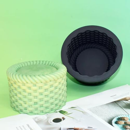 Silicone Mold, Basket-Shaped Baking Molds for Mousse Cake, Chocolate, Jelly, Candy, Wax, Candle Making, Non-Stick Food Grade Silicone Mould (G_ Flower Basket) - size: G_ Flower Basket
