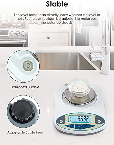CGOLDENWALL Precision Lab Scale 3000g X 0.01g Digital Analytical Balance Laboratory Balance Jewelry Scale Scientific Scale 0.01g Accuracy 110V (3000g, 0.01g) - size: 3000g