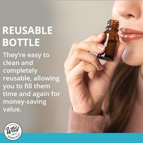 mEssentials 24 Pack of 10ml Amber Glass Bottles with Euro Dropper Caps - Great for Essential Oils, Perfumes and DIY Aromatherapy - Easy to Fill, Clean and Reuse - Protective and Durable - size: 10ml pack of 24