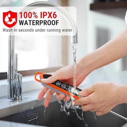 TempPro TP15H Waterproof Instant Read Meat Thermometer for Cooking, Digital Food Thermometer with Backlight & Calibration, Cooking Thermometer for BBQ (Previously ThermoPro)