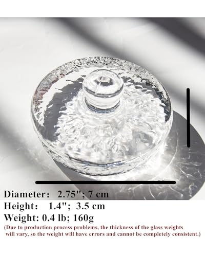Glass Fermentation Weights Set of 4 for Wide Mouth Mason Jar Pickling Canning Gallon Jars, Fermenting Weigh Easy Grip Handle Convex Wavy Grain Dot for Brewing Fermented Foods - color: Clear-2.75Inch