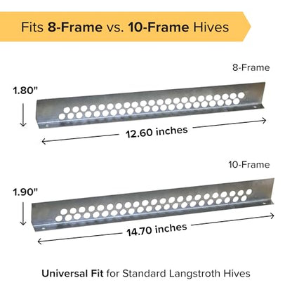 Mann Lake 10 Frame Mouse Guard, Durable Stainless Steel Beehive Entrance Shield with Holes, Mouse Control Tool for Winter Hive Protection, Bee-Safe Closure Cover for Pest Blocking