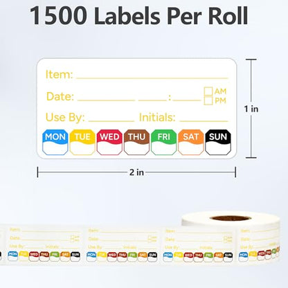 3 Rolls 1500 Pcs 1 inch X 2 inch Restaurant Quality Shelf Life Food Rotation Labels, Self-Adhesive Removable for Reusable Containers, Food Safety Date Sticker, Leftover Labels (1*2in-1500pc-Yellow6) - style: 3Rolls-Yellow