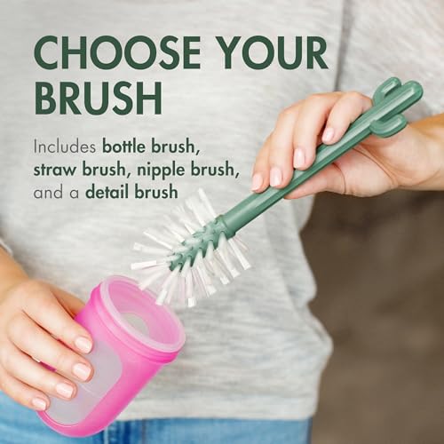 Boon Cacti Replacement Set - Bottle, Straw Brushes, Nipple, Detail - Non Toxic, Durable Nylon, Multicolor, 4 Count - size: 4 Piece Set, style: Terracotta Replacement Brush