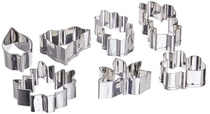 Ateco 7 pc Stainless Steel Leaf Cutter Set - size: Plain Edge, style: #4852 Leaves, 6 pcs