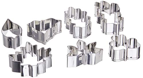 Ateco 7 pc Stainless Steel Leaf Cutter Set - size: Plain Edge, style: #4852 Leaves, 6 pcs