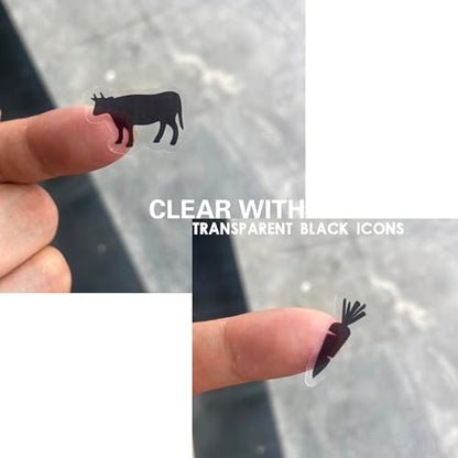 10 Sheets(500 Qty) Meal Stickers,Wedding Food Choice Sticker for Place Cards, Beef, Chicken,Fish (Black) - color: Black