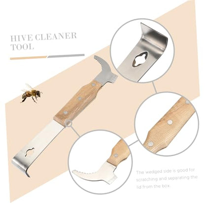 Toyvian Beehive Scraper Tool with Handle Hive Frame Lifter Cleaner Essential Beekeeping Supply for Easy Hive Maintenance and Frame Separation