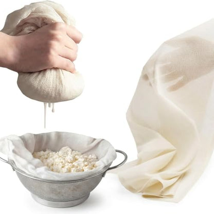Reusable Cheesecloth, 20x20 Inch Hemmed Kitchen Strainer Fabric for Cooking, Baking, Juicing & Cheese Making – 100% Cotton Unbleached, Dense and Washable