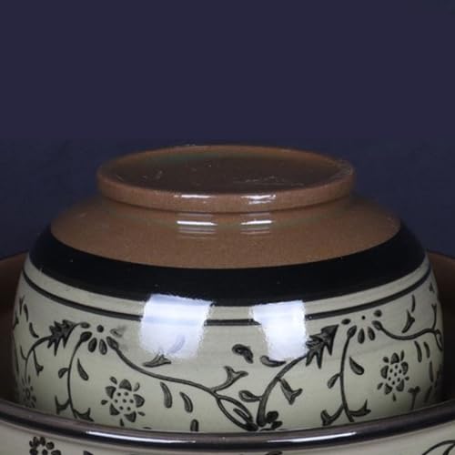 Large Ceramic Pickle Jar with Lids, Traditional Chinese Porcelain Pickle Jar,Ceramic Fermentation Crock with Water Seal Airlock Lid,Sauerkraut Crock for Pickling 2.5kg (6.5kg - size: 6.5kg