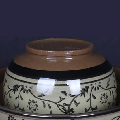 Large Ceramic Pickle Jar with Lids, Traditional Chinese Porcelain Pickle Jar,Ceramic Fermentation Crock with Water Seal Airlock Lid,Sauerkraut Crock for Pickling 2.5kg (2.5kg - size: 2.5kg