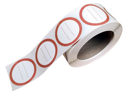 Water Soluble Labels for Food Containers – Dissolvable Kitchen Labels – No Sticky Residue – 2" Diameter, Two-Line Writable Surface, 200 Labels Per Roll (Red) - color: Red