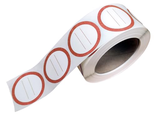 Water Soluble Labels for Food Containers – Dissolvable Kitchen Labels – No Sticky Residue – 2" Diameter, Two-Line Writable Surface, 200 Labels Per Roll (Red) - color: Red