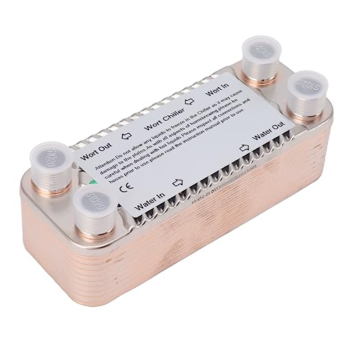 GLOGLOW Stainless Steel Homebrew Wort Chiller Plate Heat Exchanger Countercurrent Design for Efficient Beer Cooling Compact Easy to Operate