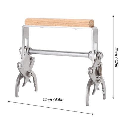 Aramox 1PC Stainless Steel Frame Grip Bee Frame Lifter Gripper Beehive Clamp with Wooden Handle for Beekeepers Beekeeping Equipment