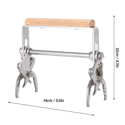 Frame Grip Holder Lifter Gripper Tool, Stainless Steel Frame, Ergonomic Wooden Handle, Bee Hive Frame Lifter Holder for Beekeeping Tool