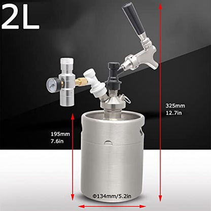 Portable Draft Keg System Stainless Steel Keg Mini Keg Draft System Stainless Steel Portable Mini Keg Dispenser Pressure Regulator Craft Beer Draft Home Brew