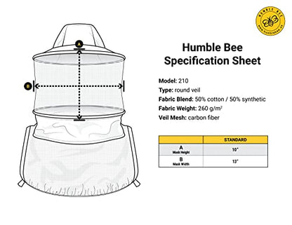 Humble Bee 211 Polycotton Beekeeping Veil with Fencing Hood