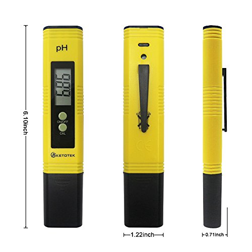 KETOTEK Digital PH Meter for Water, PH Pen Meter with ATC, PH Tester with 0.00-16.00ph Measure Range for Drinking Water, Hydroponic, Aquarium, Swimming Pool, Accuracy ±0.01pH