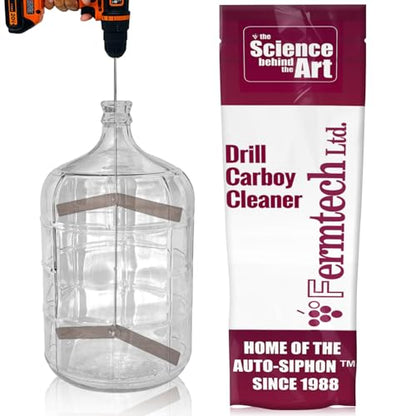 Drill Attachment Carboy Pail Jug Scrub Brush - 25" Long for Carboys, Jugs, Pails, Water Bottles - Cleaning Supplies for Brewing, Wine Making
