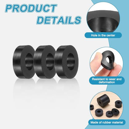 uxcell 16 Pcs Rubber Spacers 50mm OD x 15mm ID x 10mm Height Round Anti Vibration Spacer Rubber Bushing Grommets - size: 50mm OD x 15mm ID x 10mm Height