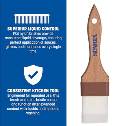 SPARTA 4039700 Nylon Wide Brush, Flat With Nylon Bristles, 2 Inches, Brown - size: 2" Wide Brush