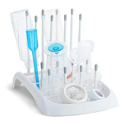 Munchkin Fold Baby Bottle Drying Rack - Compact Design Folds Flat for Easy Storage, White/Grey - size: 1 Count (Pack of 1), style: Drying Rack