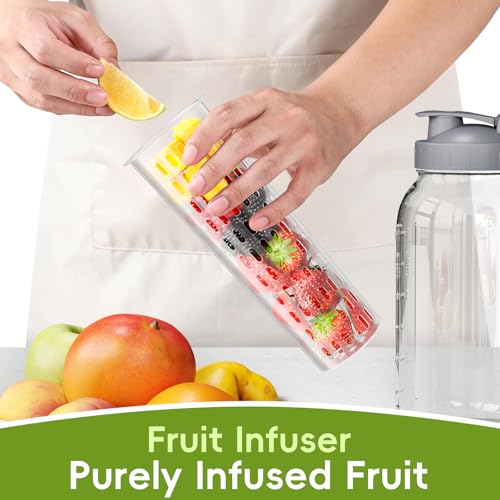 JunVpic Glass Mason Jar Pitcher, 64oz (2 Quart) Wide Mouth Jug with Dual Leak-Proof Pour Spout, Handle Lid for Fruit Drinks, Cold Brew Coffee, Ice Beverage, Iced Juice, Lemonade, Sun Tea Container - color: Light Gray, size: 64 Ounces