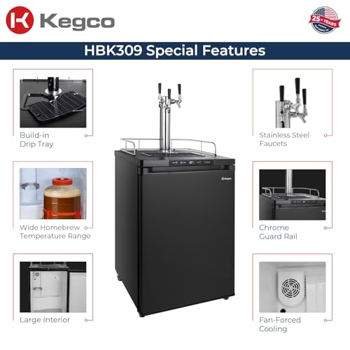 Homebrew Kegerator - color: Black, size: 3 Tap
