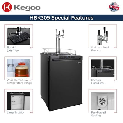Homebrew Kegerator - color: Black, size: 3 Tap