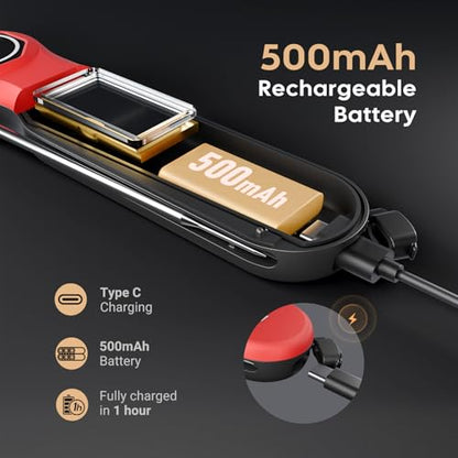 Rechargeable 0.5 Sec Reading Instant Read Meat Thermometer for Cooking, Digital Food Thermometer with High Precision Sensor, 1.42" Big Screen Waterproof Magnetic Meat Thermometer for Steak Fry Candy
