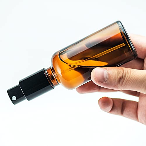 YIZHAO Amber Glass Spray Bottles 1oz, with Small Fine Mist Spray, Metal Cap, Refillable for Essential Oil,Travel,Cleaning,Perfume,Aromatherapy,Makeup – 6 Pcs - color: Amber, size: 30ml-6