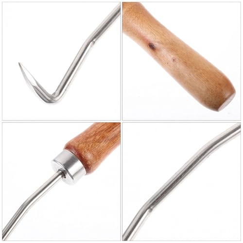 UPKOCH 2pcs Wood Handle Beehive Cleaning Hook Beekeeping Tool Beehive Cleaning Hook Cleaner Bee Tool