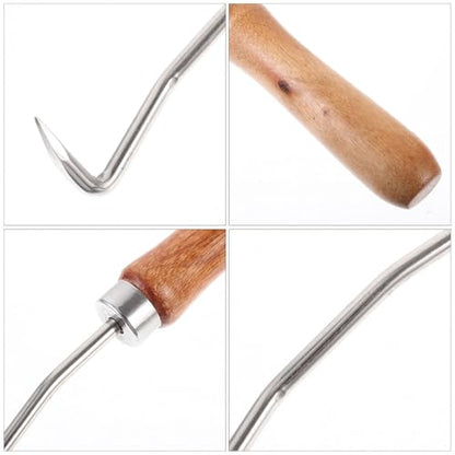 UPKOCH 2pcs Wood Handle Beehive Cleaning Hook Beekeeping Tool Beehive Cleaning Hook Cleaner Bee Tool