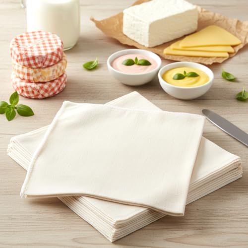 48 Pcs 20 x 20 Inches Cheese Cloths Bulk, Grade 100 Hemmed Cheesecloth for Straining, Unbleached Cotton Muslin Cloth Reusable for Cooking Baking Juicing Cheese Making