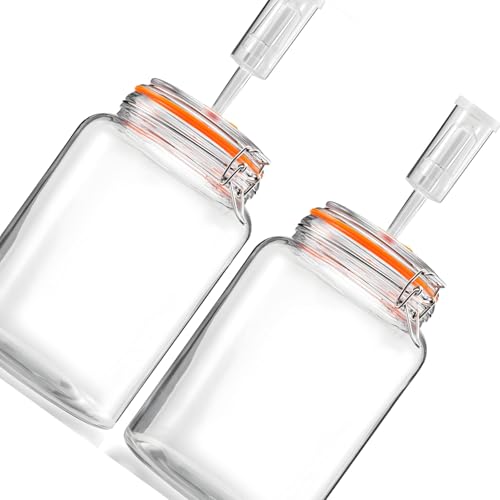 Pack of 2 Excellent Glass Fermentation Canisters with Professional Airlocks Ensuring Color Stable Fit Fermentation Process Kombucha Jar