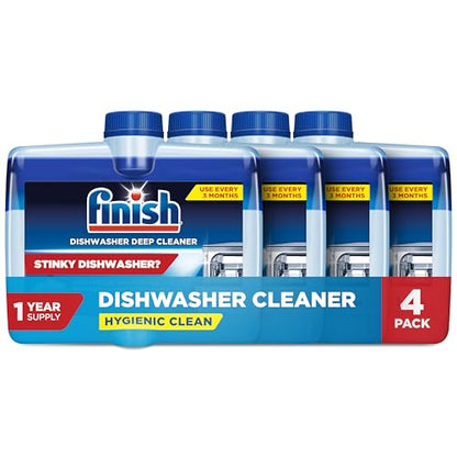 Finish Dishwasher Cleaner Liquid, Deep Cleans Hidden Grease & Limescale, Fights Odors & helps maintain Performance, 1 Year Supply, 8.45oz, 4 Bottle - size: 8.45 Fl Oz (Pack of 4)