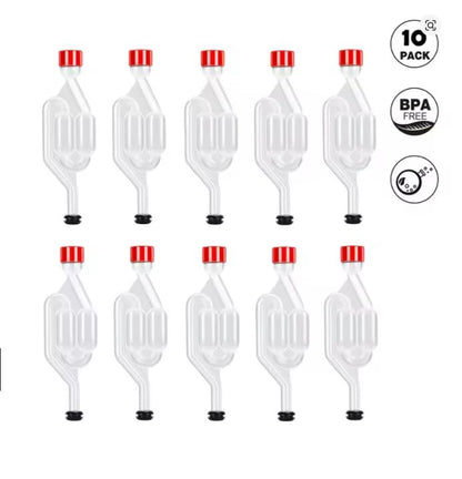 3 Pieces S-Shape Airlocks,Homebrew Bubble Airlock Carboys Stopper & Fermenter Seal Valve with Food Grade Grommets Wine Making(10 pack) - color: 10 pack