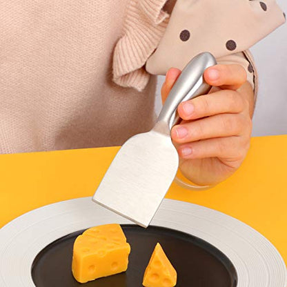 Baikai Stainless Steel 18/10 Cheese Desert Knives, Set of 4, Gold Breakfast Butter Knife, Slicer Sandwich Spreader … (Cheese Knife Set-Silver) - color: Cheese Knife Set-Silver
