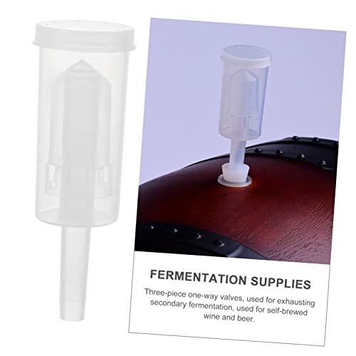 2pcs Transparent Plastic Wine Exhaust Valves Three-piece Check Valve for Fermentation for Red and Wine Home Brewing Leak Reusable