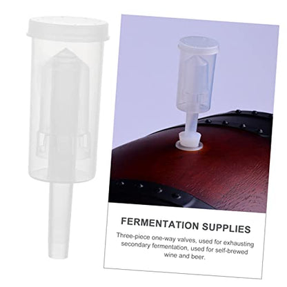 2pcs Transparent Plastic Wine Exhaust Valves Three-piece Check Valve for Fermentation for Red and Wine Home Brewing Leak Reusable