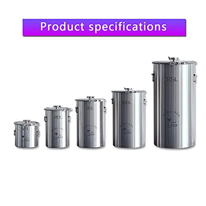 Stainless Steel Fermenter Conical Home Brewing Fermentation Tank，Including Temperature Patch, Silicone Plug, One-way Valve, Silicone Ring (316, 20L) - color: 316, size: 20L
