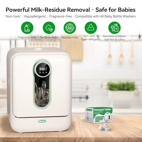 IAGREEA 150 PCS Detergent Washing Tablets, Bottle Washer Tablets for Baby Brezza, GROWNSY, Momcozy Bottle Washers, Natural Formula, Highly Effective Cleaning, Efficiency Removes Milk Residue & Odor