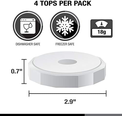 Masontops Tough Tops - Regular Mouth Mason Jar Lid - White - BPA-Free Plastic Screw Caps - Durable Reusable Jar Covers - color: White, size: Small Mouth