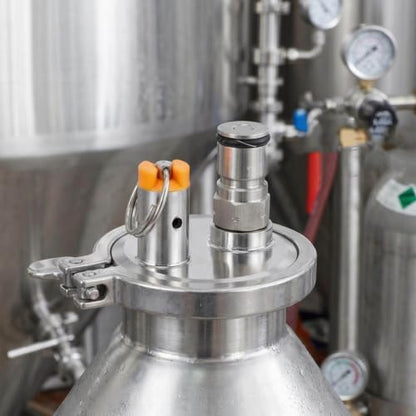 Stainless Steel Clamp End Cap 2 Inch TC Fitting with 17 PSI PRV and Lock Post for Fermenter Kegs