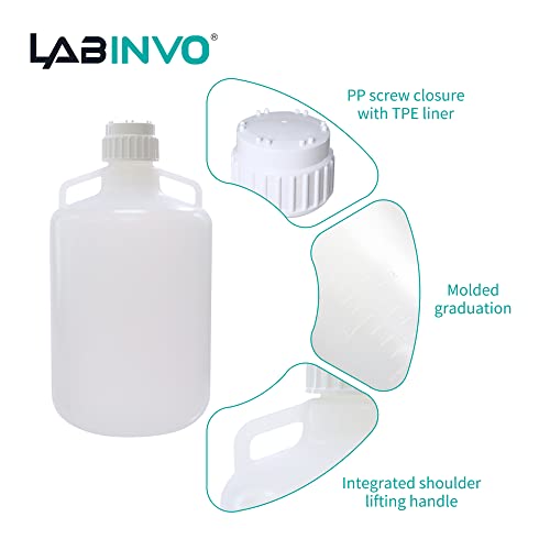 20L Round Carboy, PP Materia, Molded Graduation, with Integrated Shoulder Lifting Handle, IN-CAB20 - style: 20L