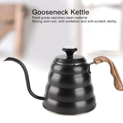 Coffee Pot, 1.2L Gooseneck Spout Pour Over Coffee Pot Water Flow Drip Tool Stainless Steel Tea Kettle with Thermometer for Home Barista Brewing